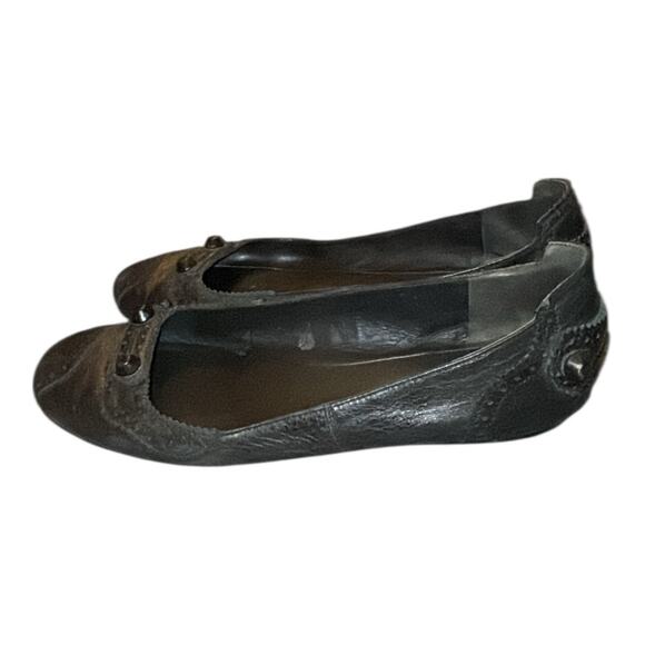 Balenciaga Black Leather Ballet Flats Size 9.5 - Picture 4 of 6